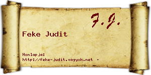 Feke Judit névjegykártya